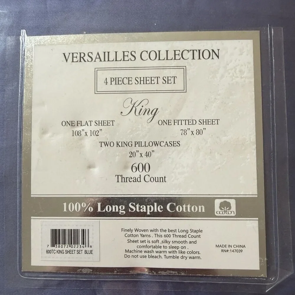 King Sheet Set Xtra Deep. 100% Cotton. Slate Blue. NEW